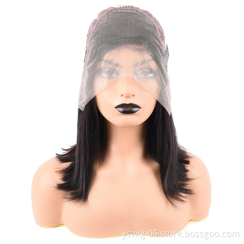 Wholesale Price Gluess Short Hair Straight Brazilian Human Hair 4*4 13*4 Lace Front Bob Wigs Pixie Cut